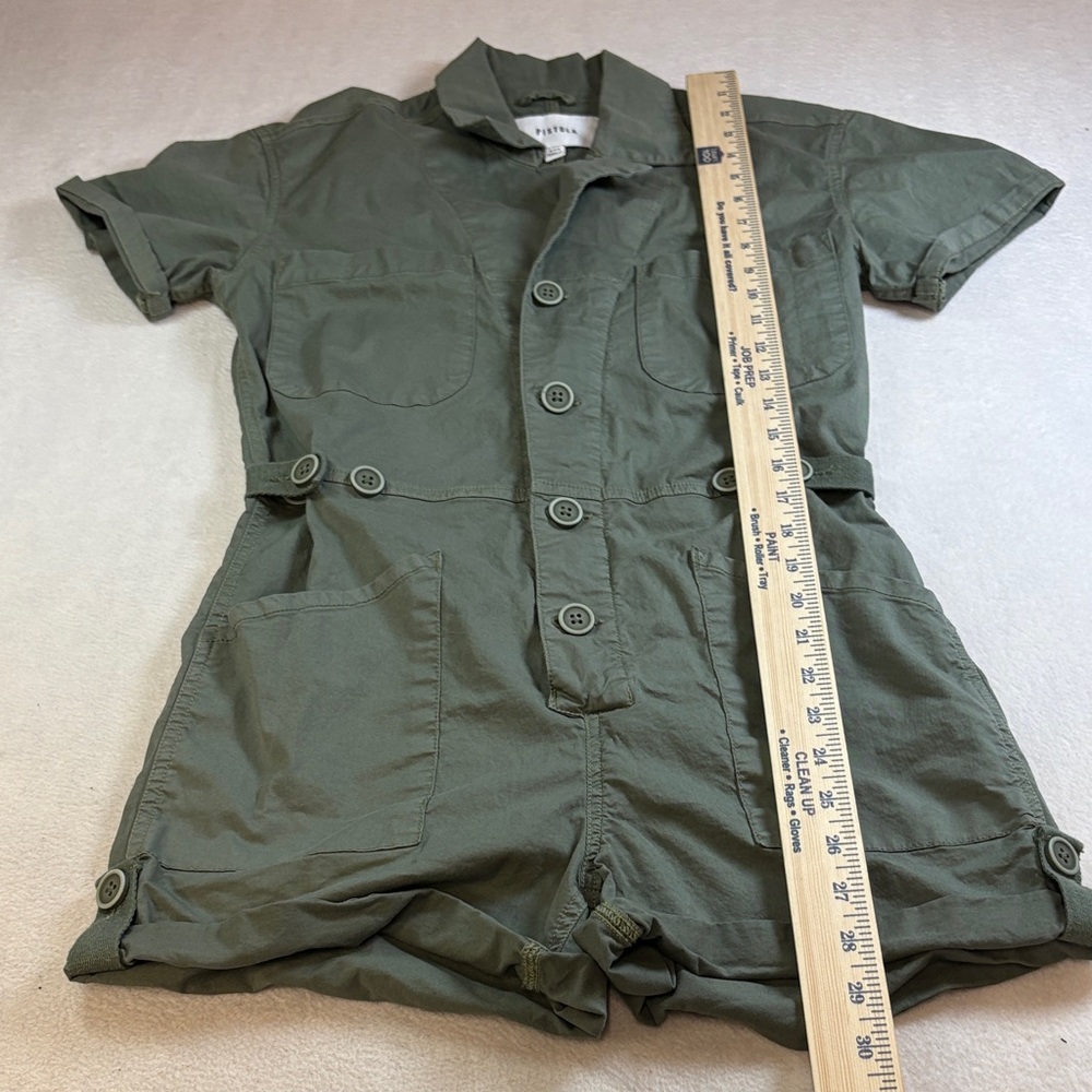 pistola Olive Green Short-Sleeve Utility Romper